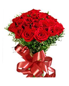 25 گل رز قرمز دسته گل