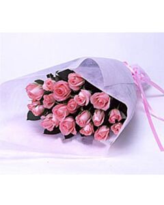 Nineteen pink roses 